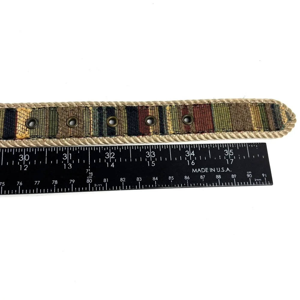 Elite Accessories Woven Belt Unisex Medium Multi Earth Tone Made in USA Tapestry